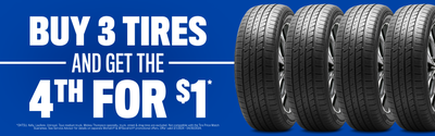 Buy 3 Tires & Get The 4th For $1